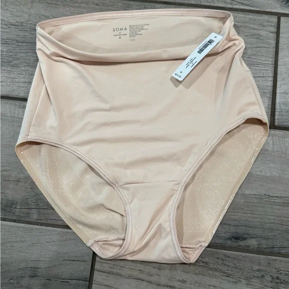 SOMA| VANISHING TUMMY|High-Waist Brief Panty with Lace-Medium-4 pairs(LOT) - Picture 5 of 10